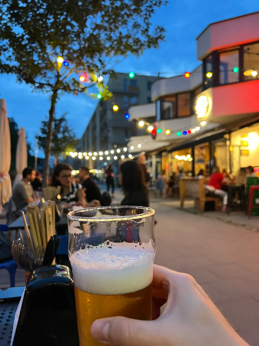 Having evening beers in Gdynia